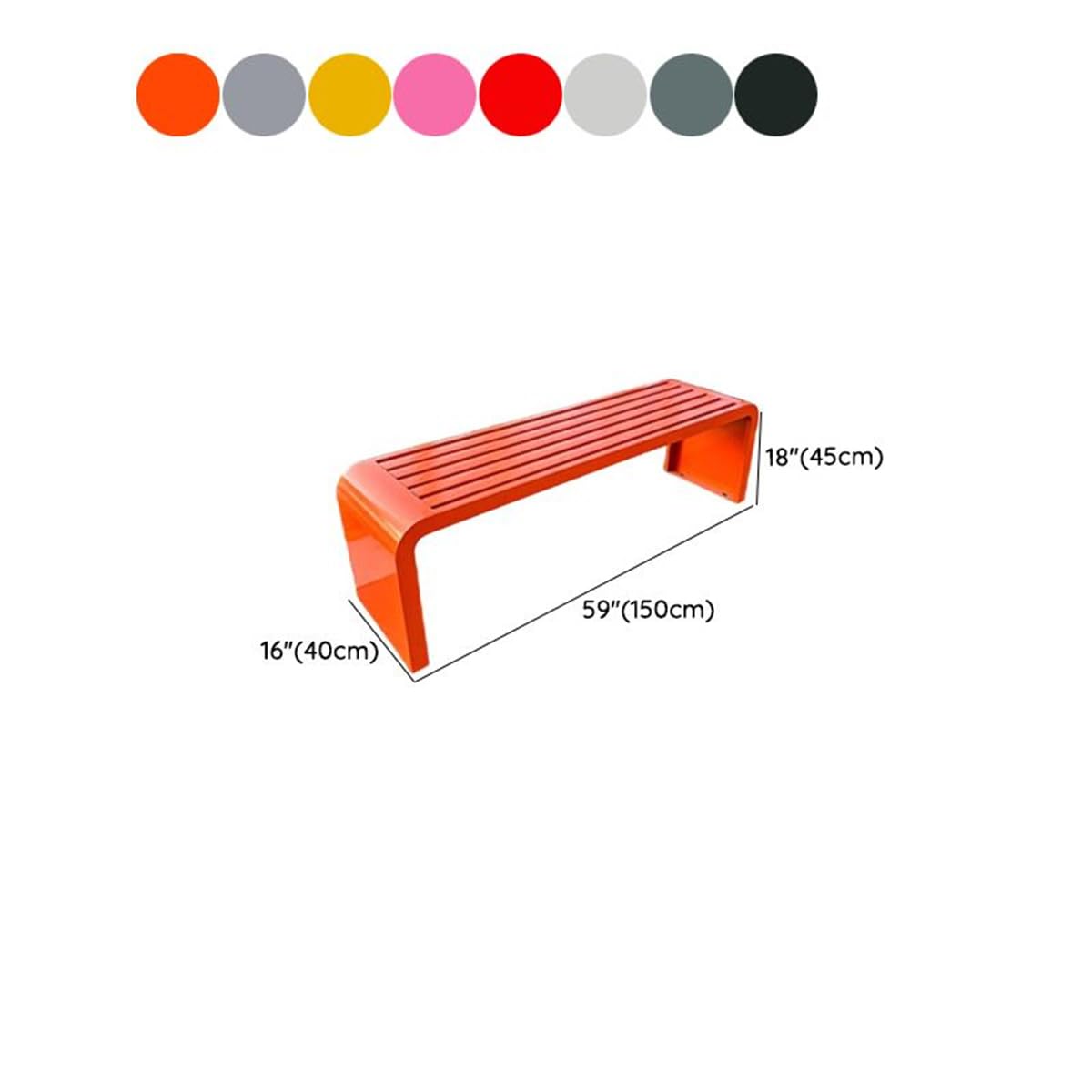 Alloy Stainless Steel Outdoor Bench Red 59" L x 16" W x 18" H V979055