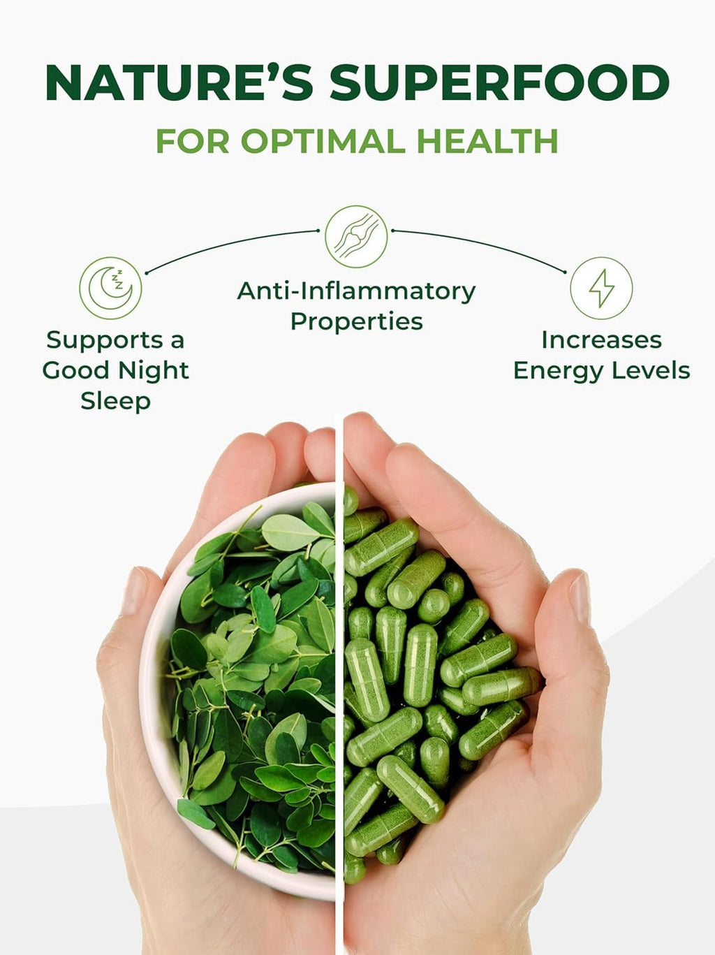 Organic Moringa Capsules 500mg 120ct Pack of 2 Q3181