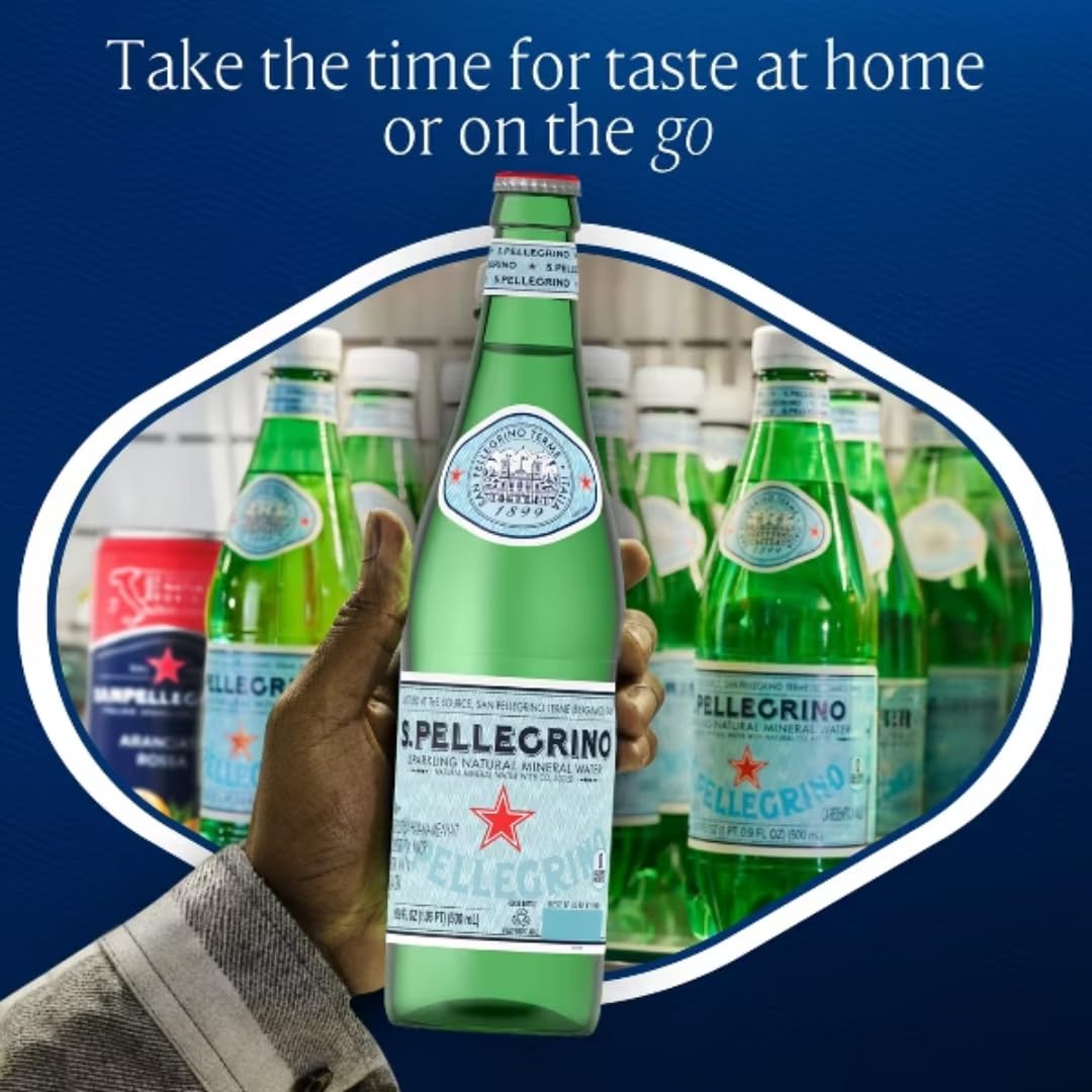 Sparkling Natural Mineral Water 500 mL Glass Bottles 8 Pack X216717