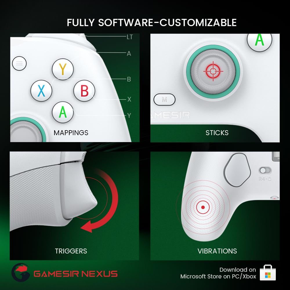 Wired Gamepad with Hall Effect Joysticks and 3.5 mm Audio Jack White T250103