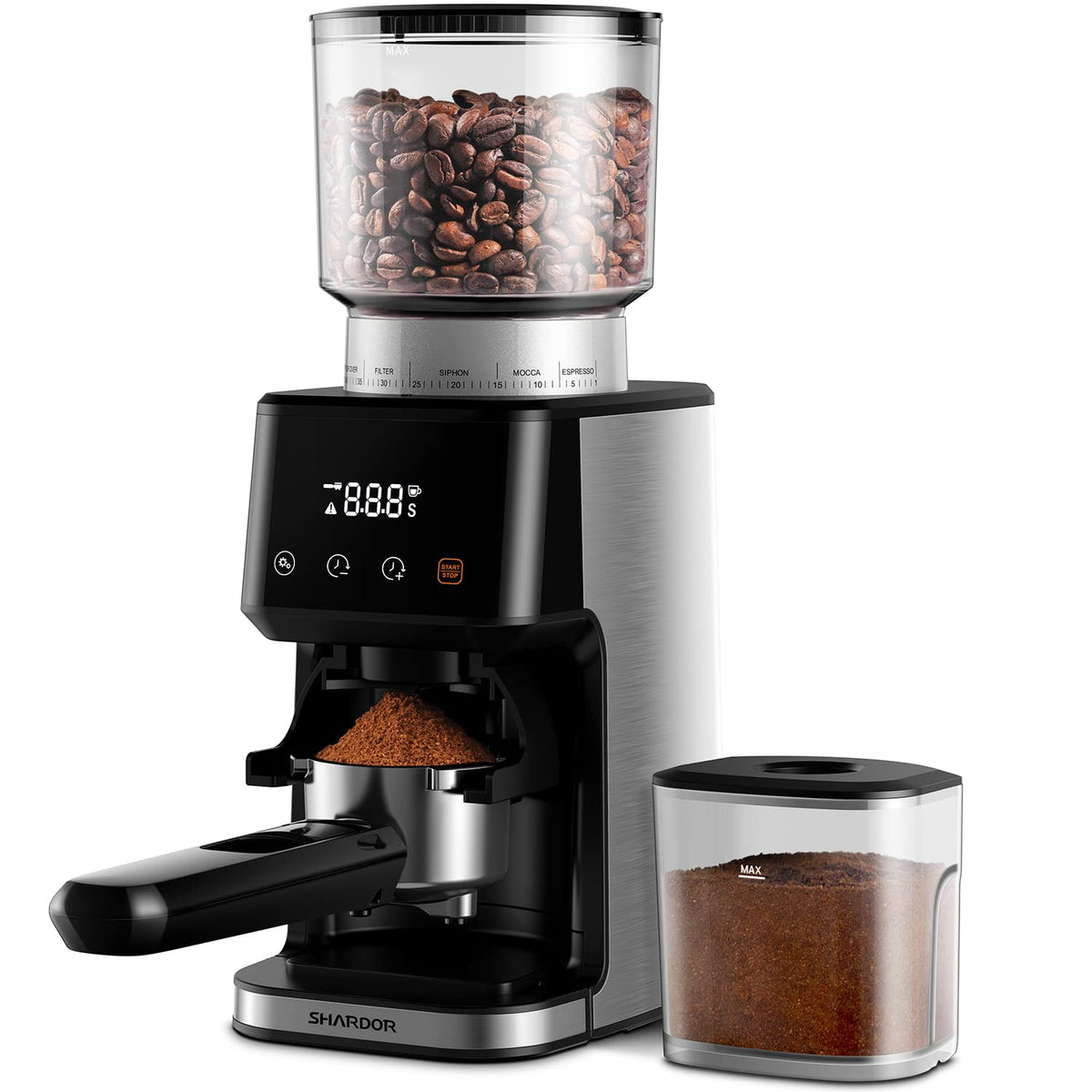 Electric Conical Burr Coffee Grinder with Timer R6859