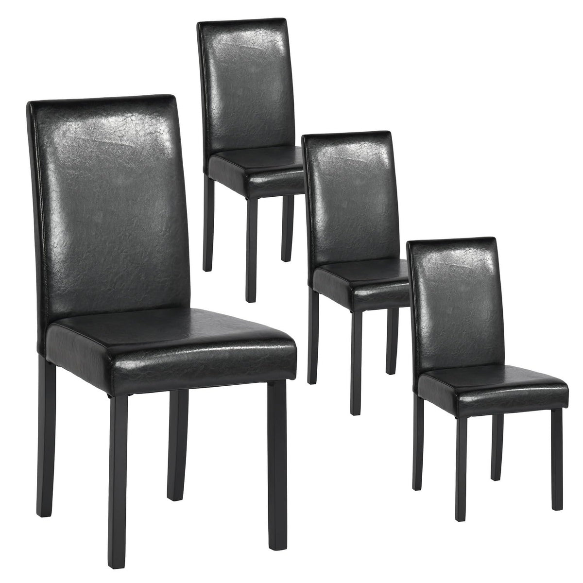 Upholstered PU Leather Dining Chairs Set of 4 J144