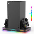 Black Cooling Fan Charging Stand with 3 USB Ports Q506