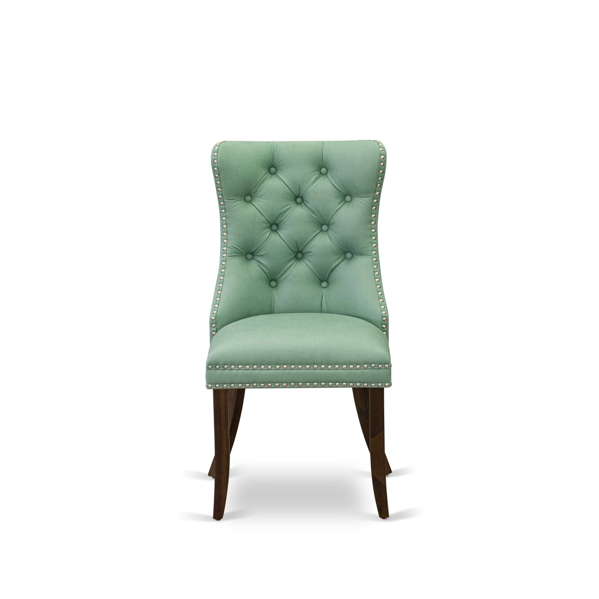Set of 2 Willow Green Faux Leather Parson Dining Chairs M43861