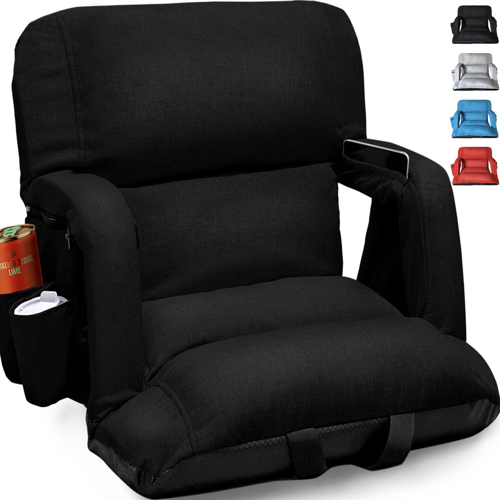 Black Wide Stadium Seats with Back Support Q659596