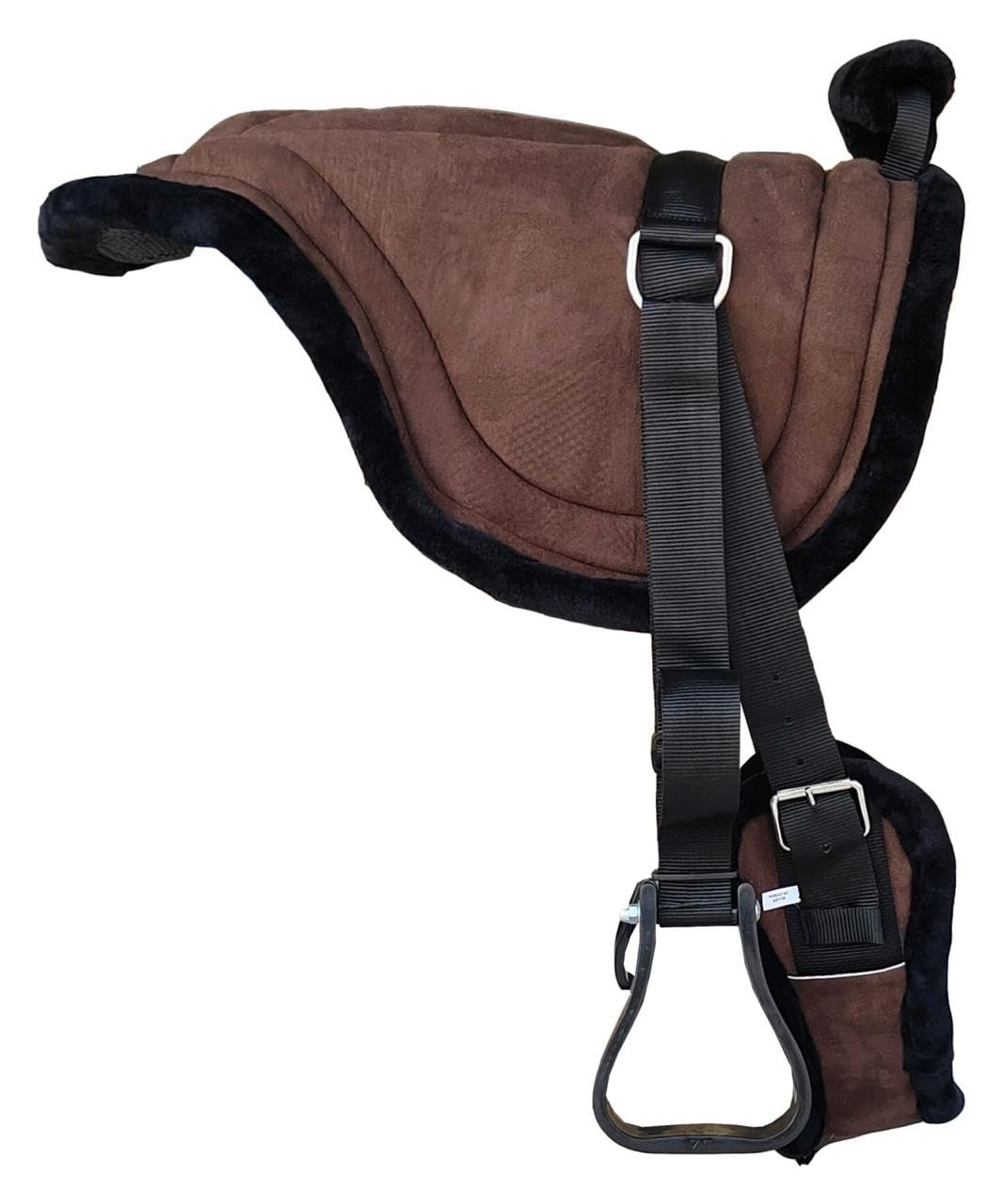 Padded Suede Leather Bareback Pad with Girth & Stirrups J64823