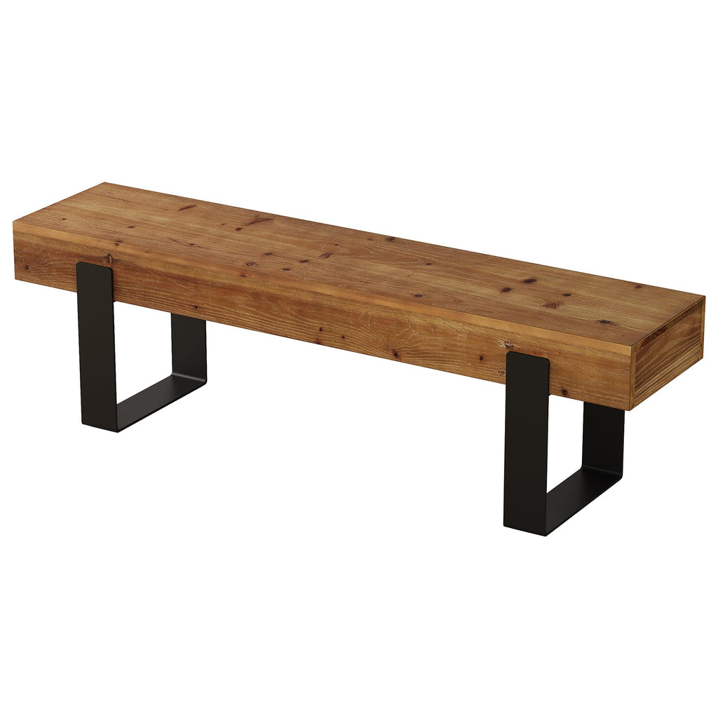 Solid Wooden Entryway Bench with Metal Legs T71925