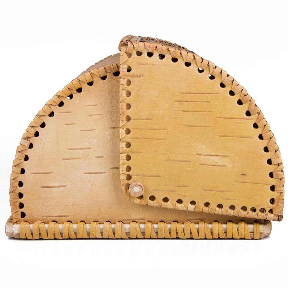 Birds Pattern Birch Bark Bread Box V9449