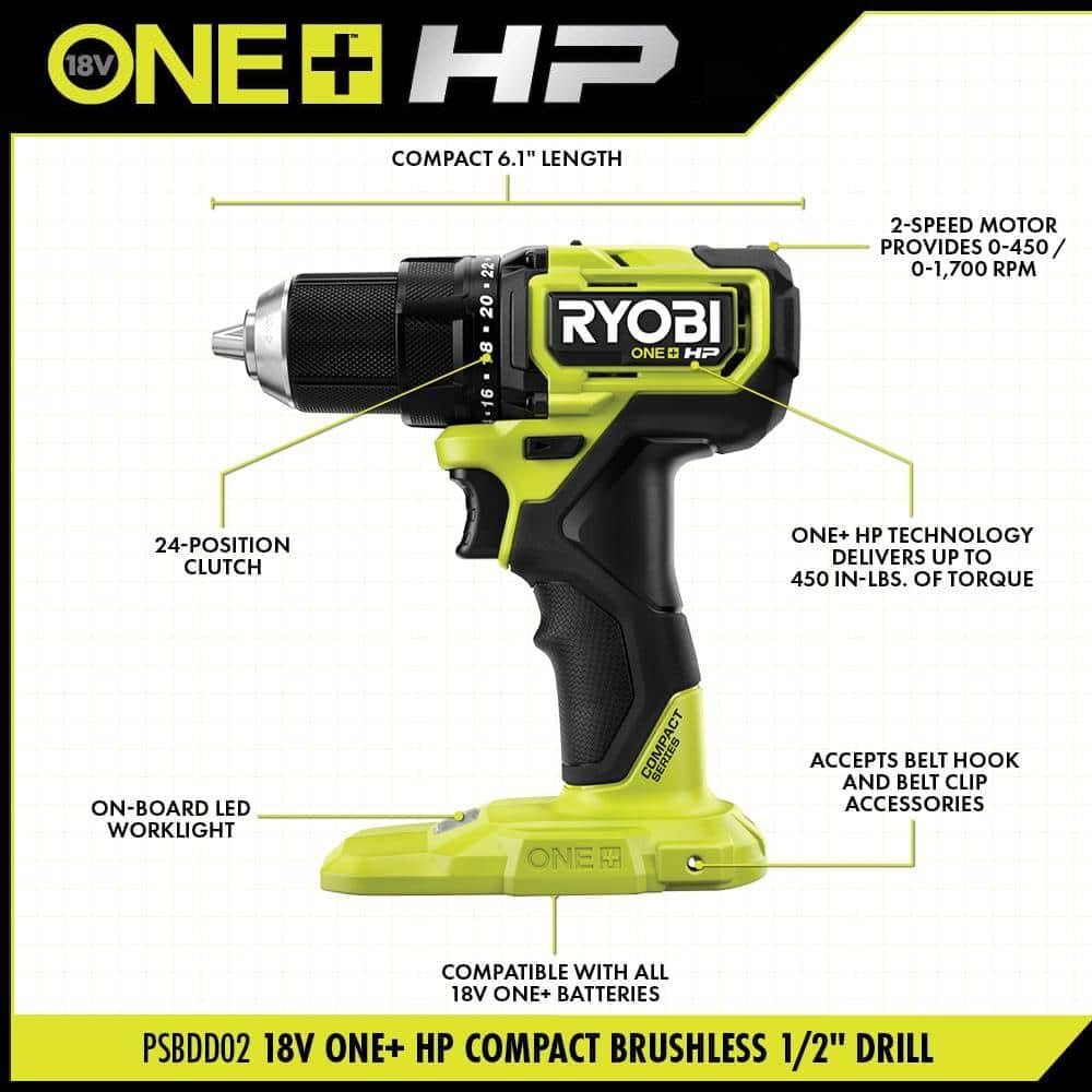 18V Brushless Cordless Compact 2-Tool Combo Kit with Drill/Driver W915