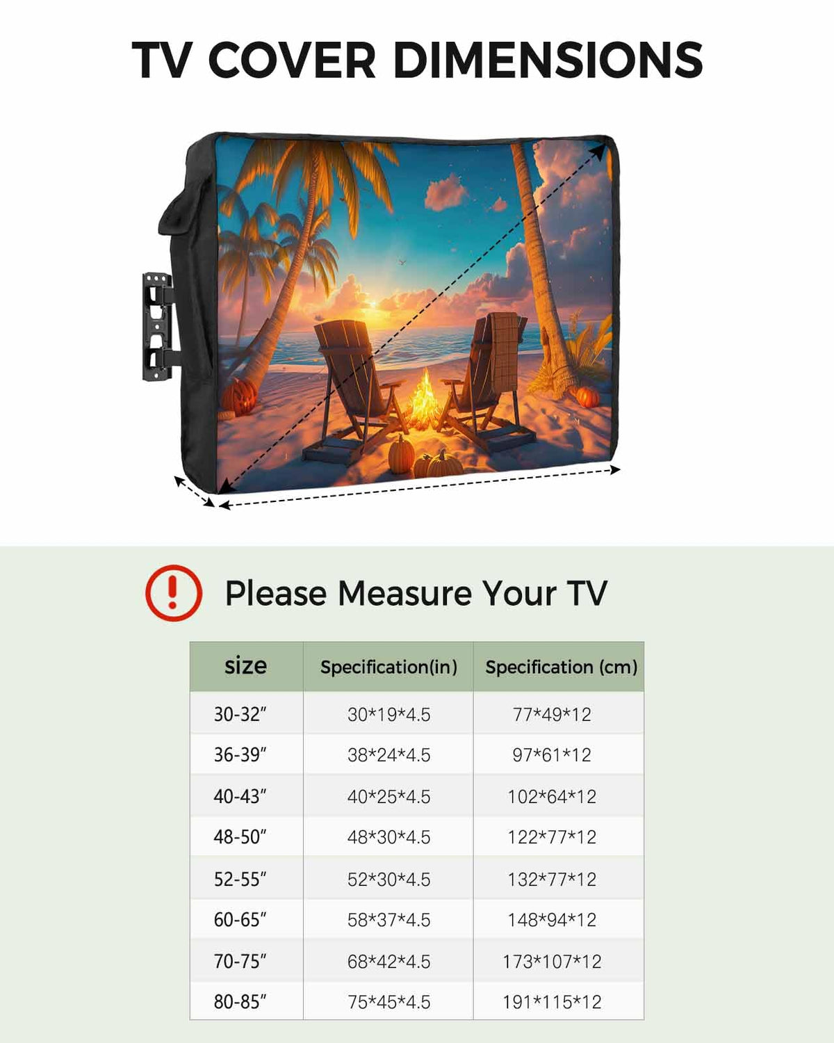 Waterproof Weatherproof Outdoor TV Cover for 30 to 32 Inch Flat Screen T5096
