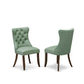 Set of 2 Willow Green Faux Leather Parson Dining Chairs M43861
