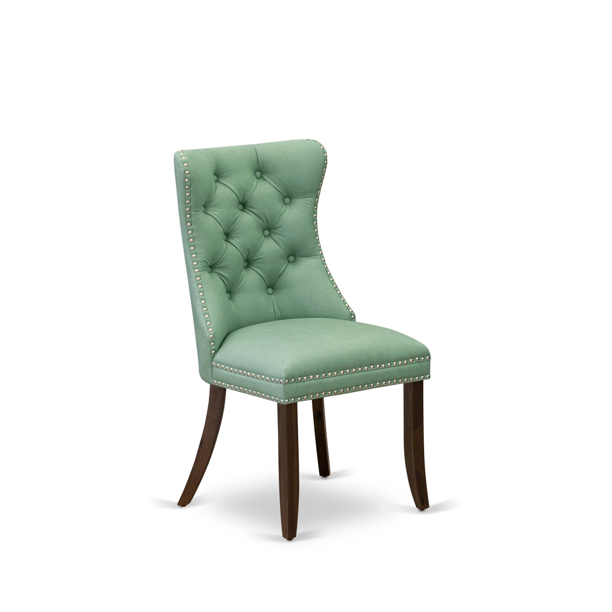 Set of 2 Willow Green Faux Leather Parson Dining Chairs M43861