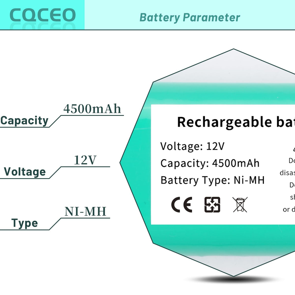 12V 4500mAh Ni-MH Vacuum Cleaner Battery H1398