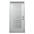 Fiberglass Smooth Primed Left Hand In-Swing Prehung Front Door 15 Lite Clear Glass 32" x 80" X756643