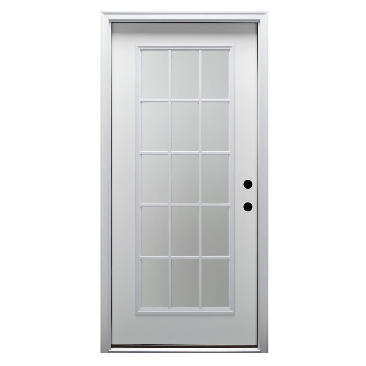 Fiberglass Smooth Primed Left Hand In-Swing Prehung Front Door 15 Lite Clear Glass 32" x 80" X756643