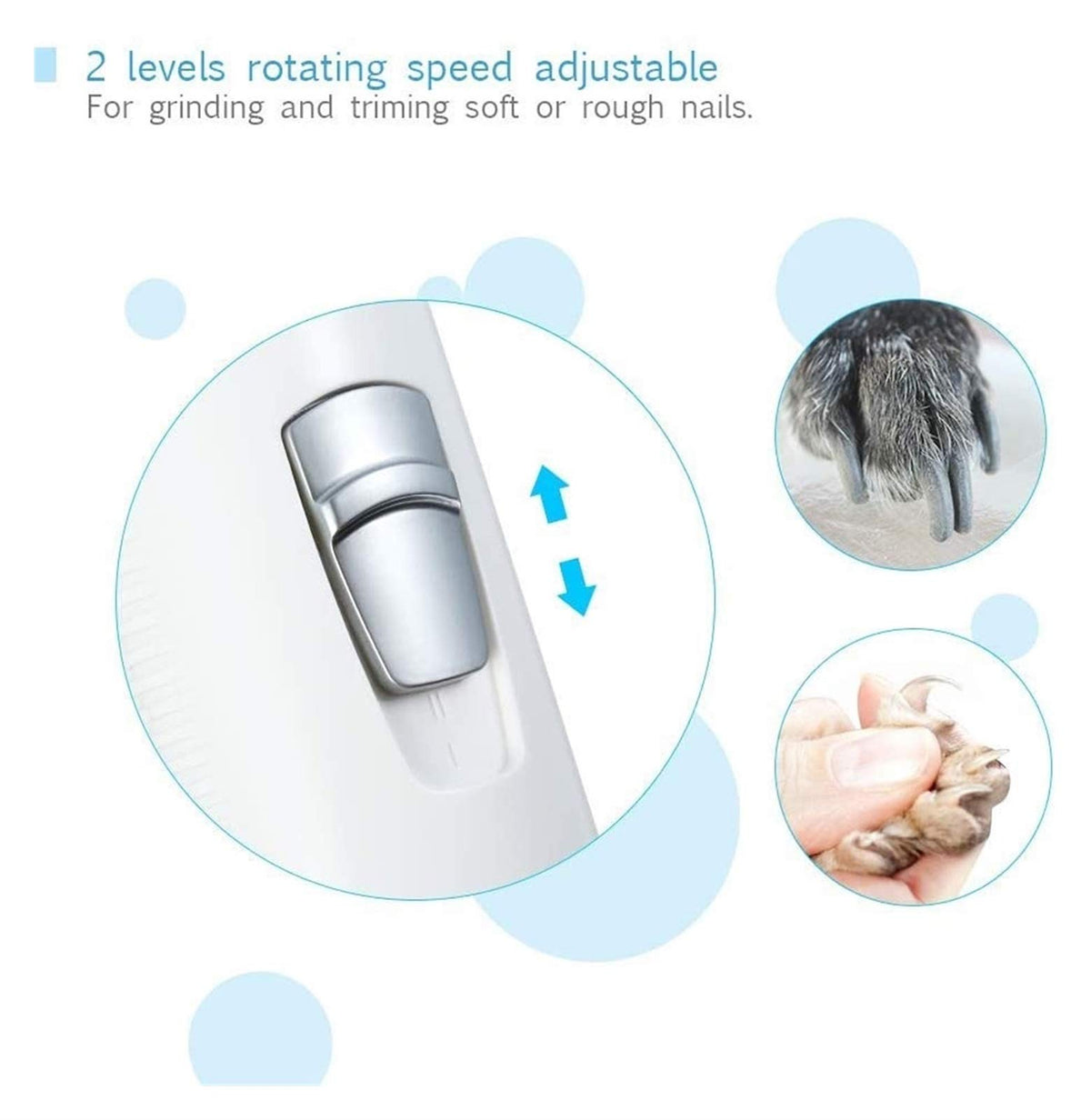 Dog Nail Grinder and Clippers Quiet 6h Working Time F365261