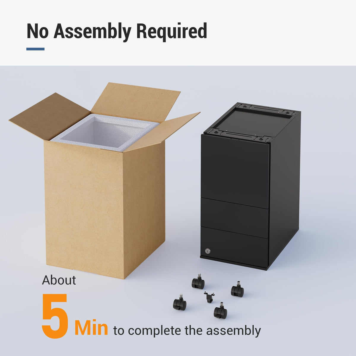 3 Drawer File Cabinet with Lock J9682