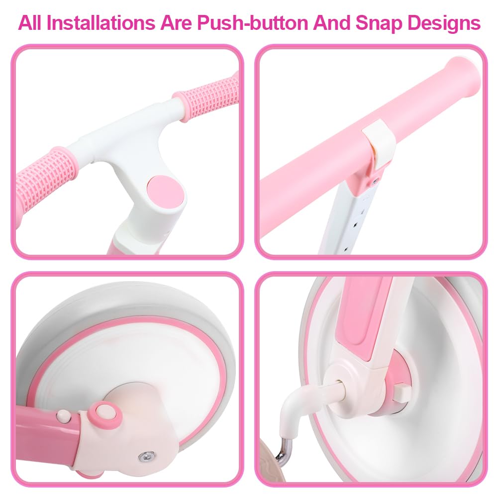 Tricycle for Toddlers 1-3 Year Olds, 5 in 1 Toddler Balance Bike Q74804