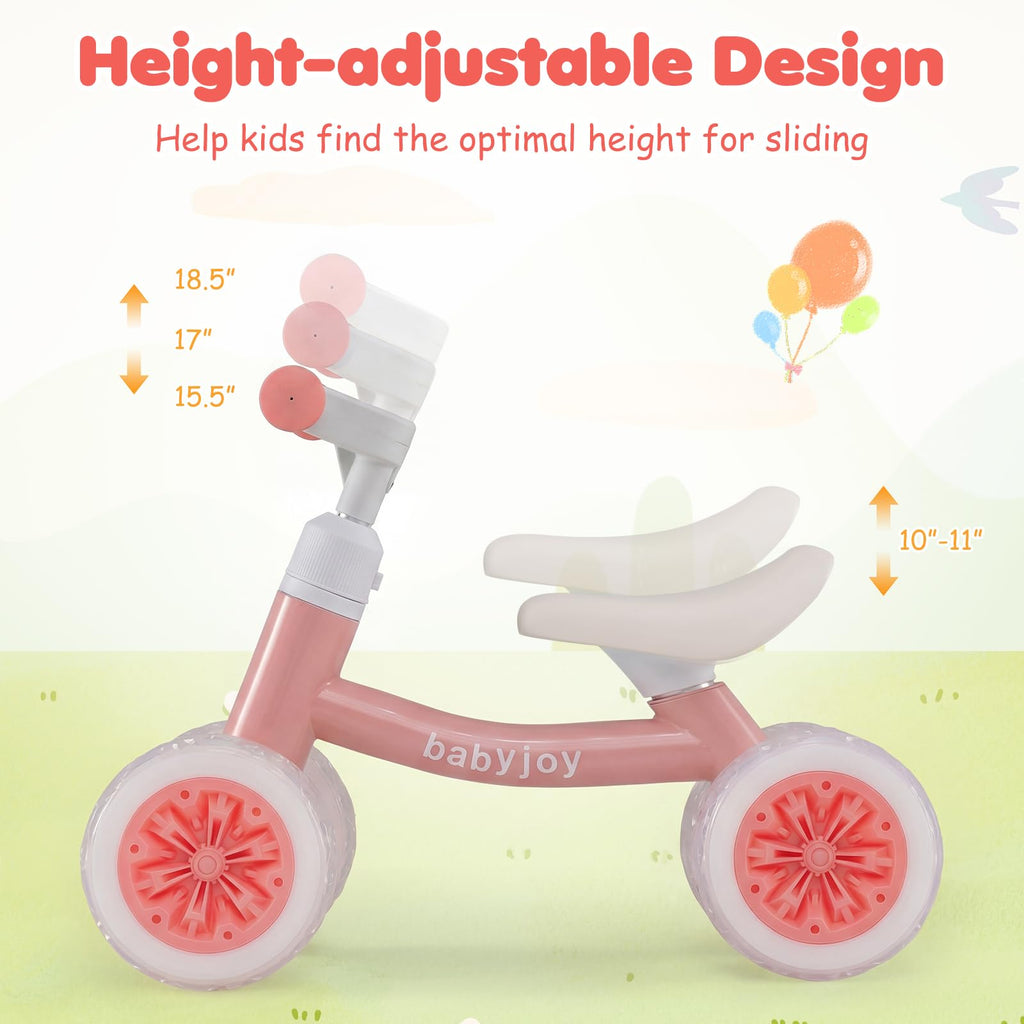 4 Wheels Toddler Balance Bike with Adjustable Handlebar & Seat P688520