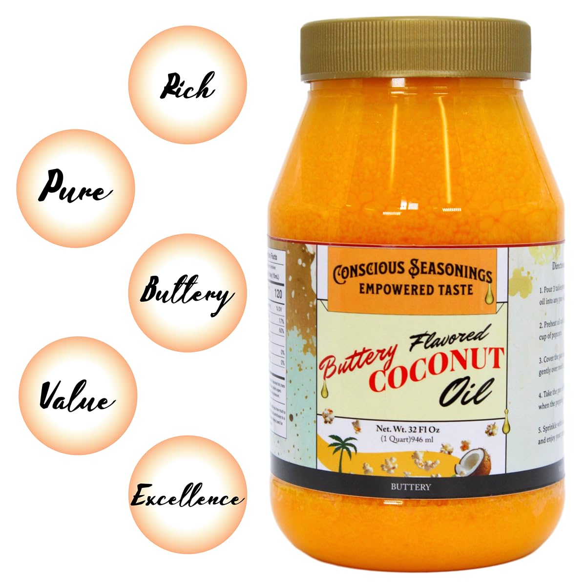 Butter Flavored Coconut Oil 32 oz M840