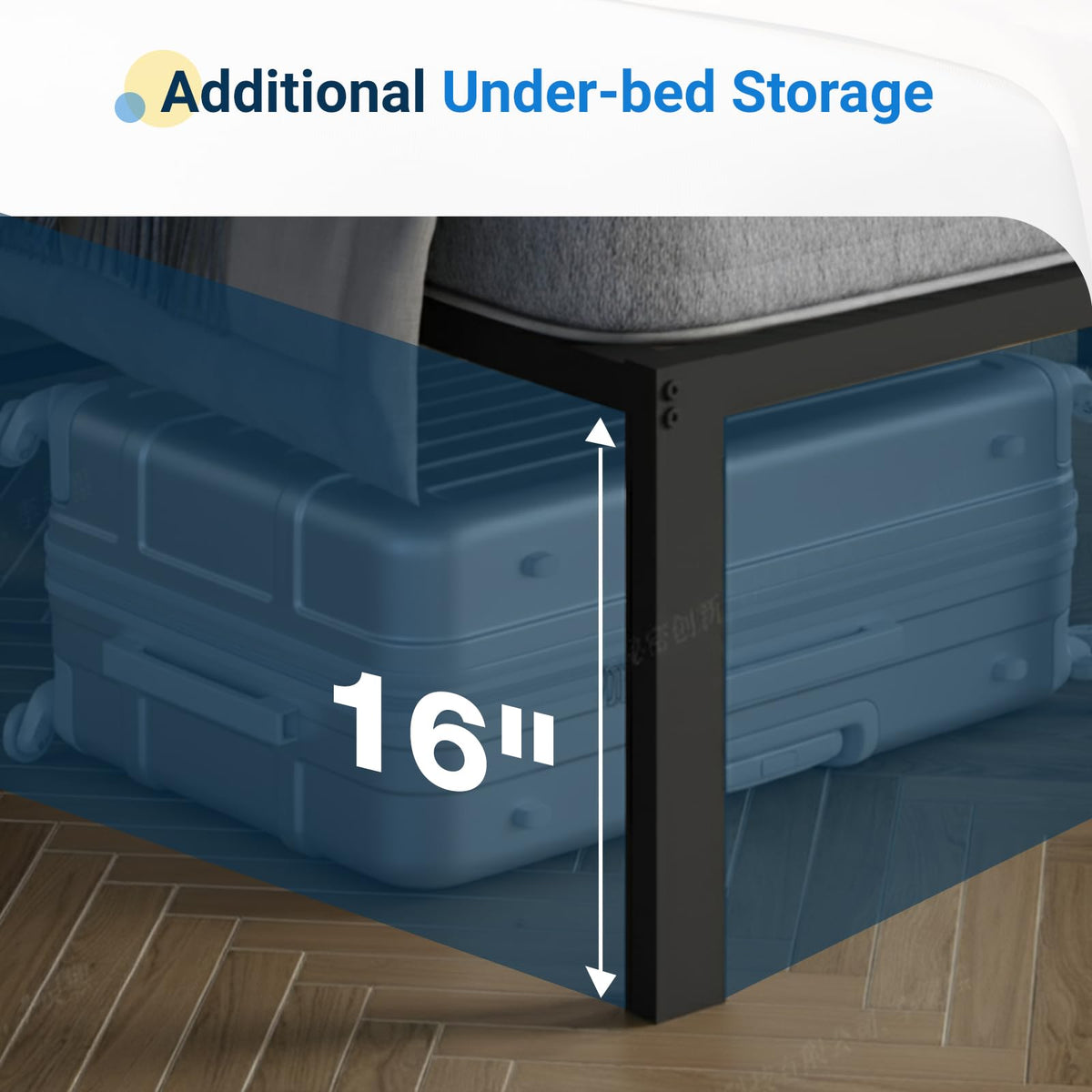 18 Inch Full Size Metal Platform Bed Frame with Headboard Y410