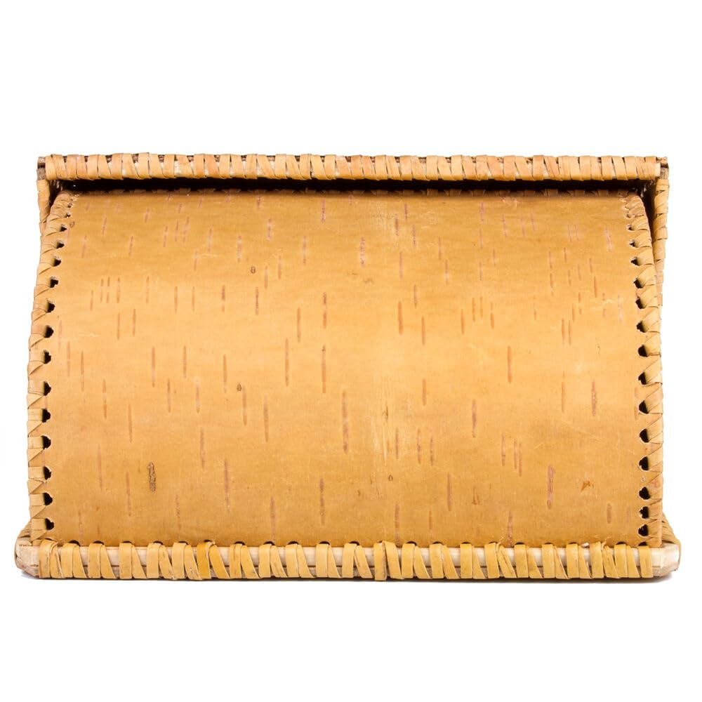 Birds Pattern Birch Bark Bread Box V9449