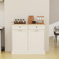 White Double Tilt Out Trash Cabinet with 2 Drawers A2095