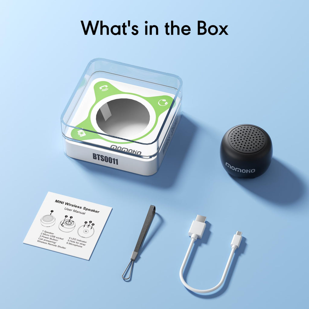 Black Mini Bluetooth Speaker with Built-in Mic D44665
