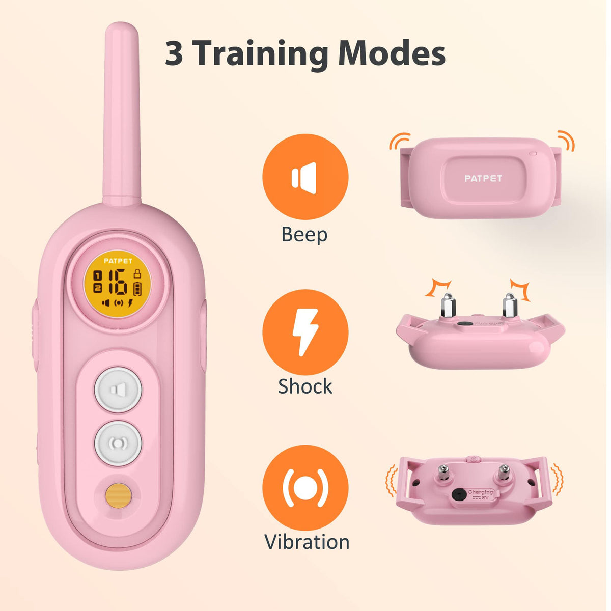Rechargeable IPX7 Waterproof Dog Training Collar with Remote W55752