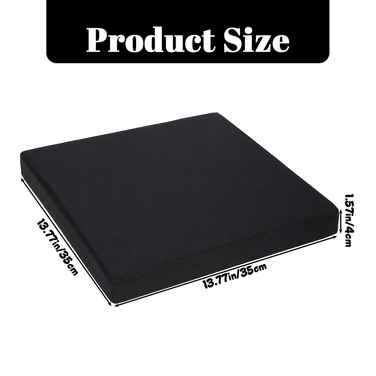 Black Portable Waterproof Stadium Seat Cushions with Handle Y147