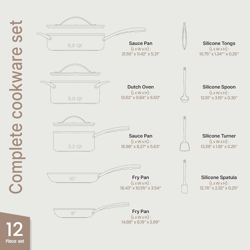 12-Piece Nonstick Ceramic Cookware Set G76169