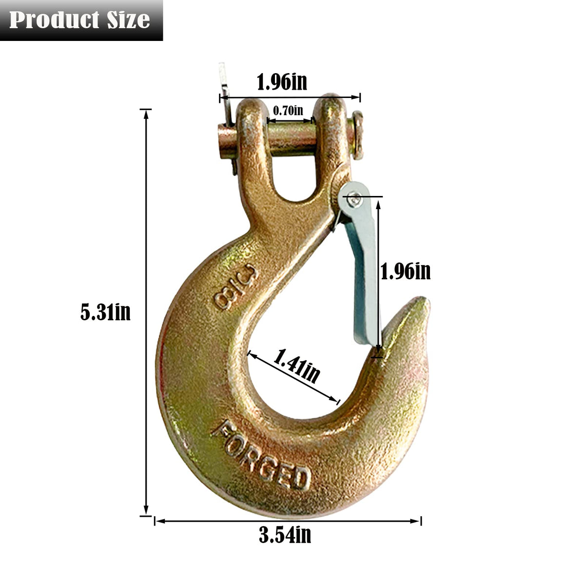 3/8" Clevis Slip Hook with Safety Latch, 4-Pack K38334