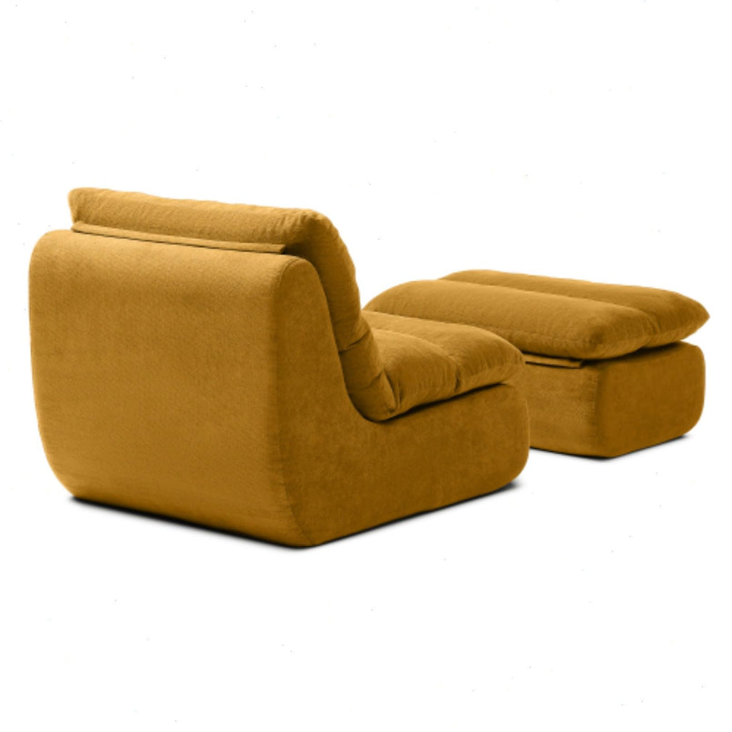Yellow Memory Foam Bean Bag Chair with Ottoman K768