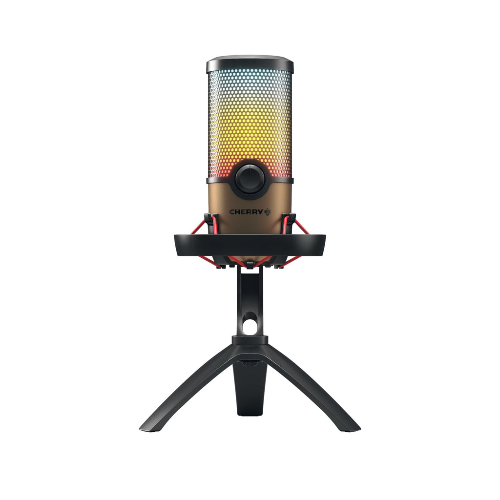 USB Microphone with RGB Lighting, 4 Polar Patterns, Black/Copper A343