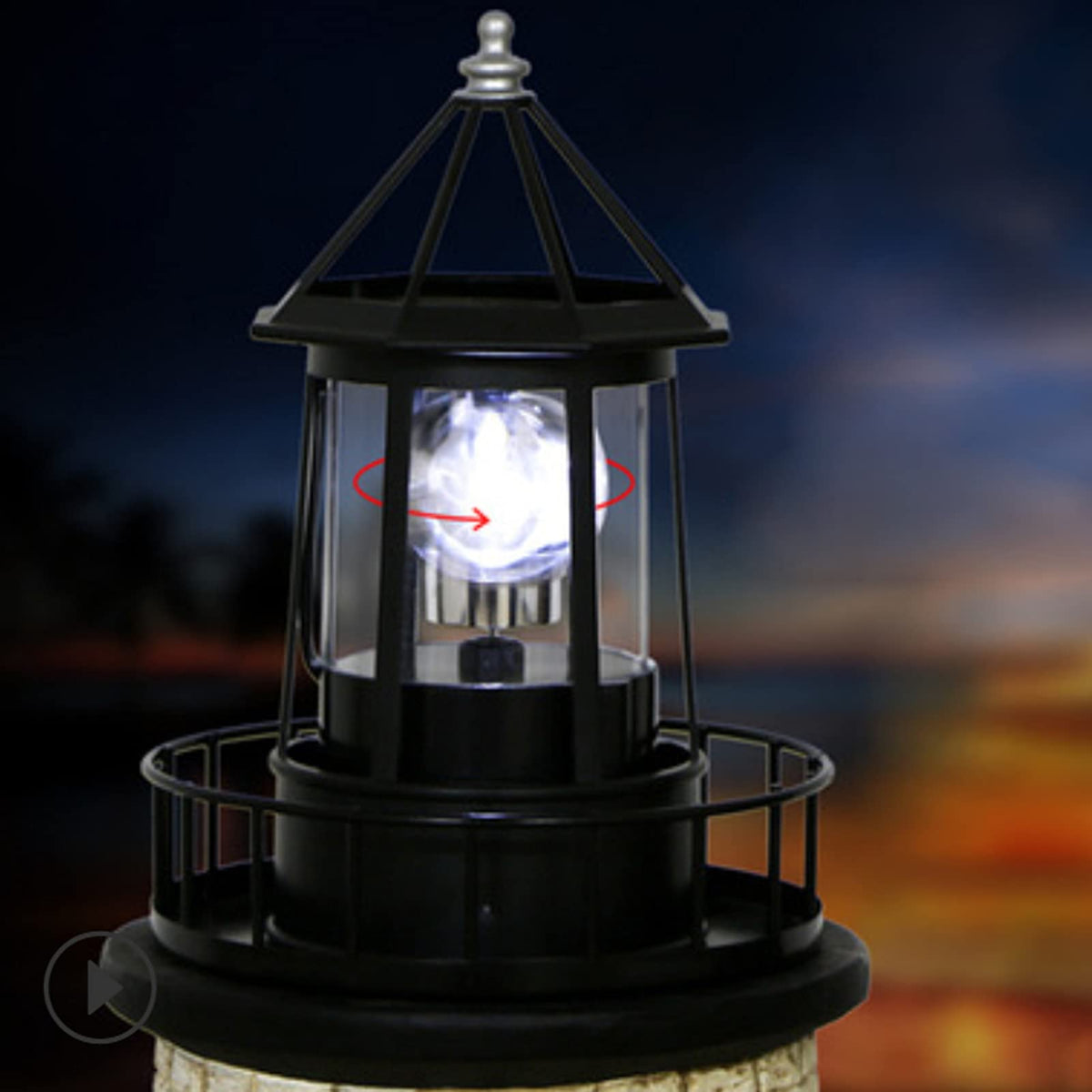 Solar Powered Lighthouse Garden Decoration L80900