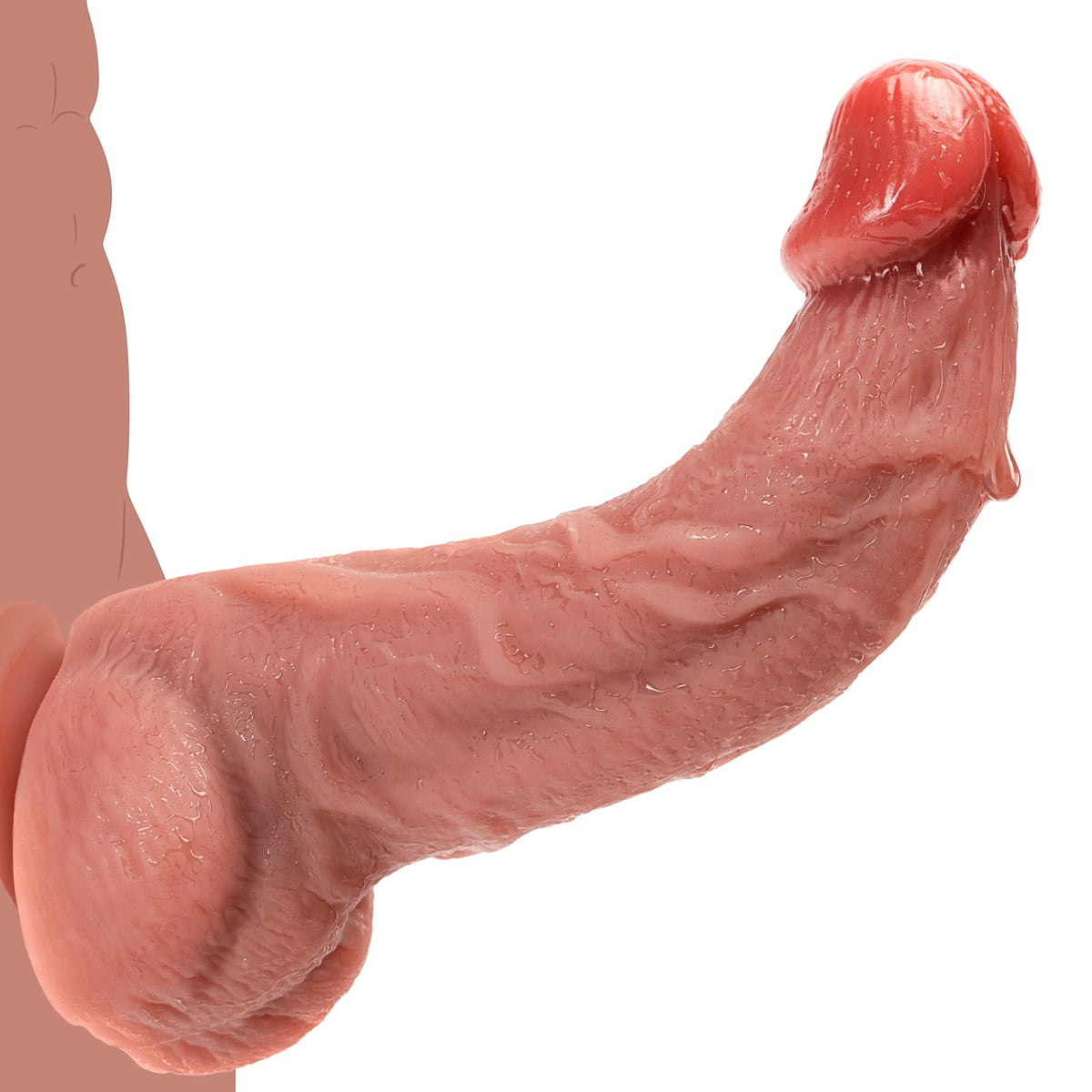 8.5" Curved Dual Density Silicone Dildo with Suction Cup N986