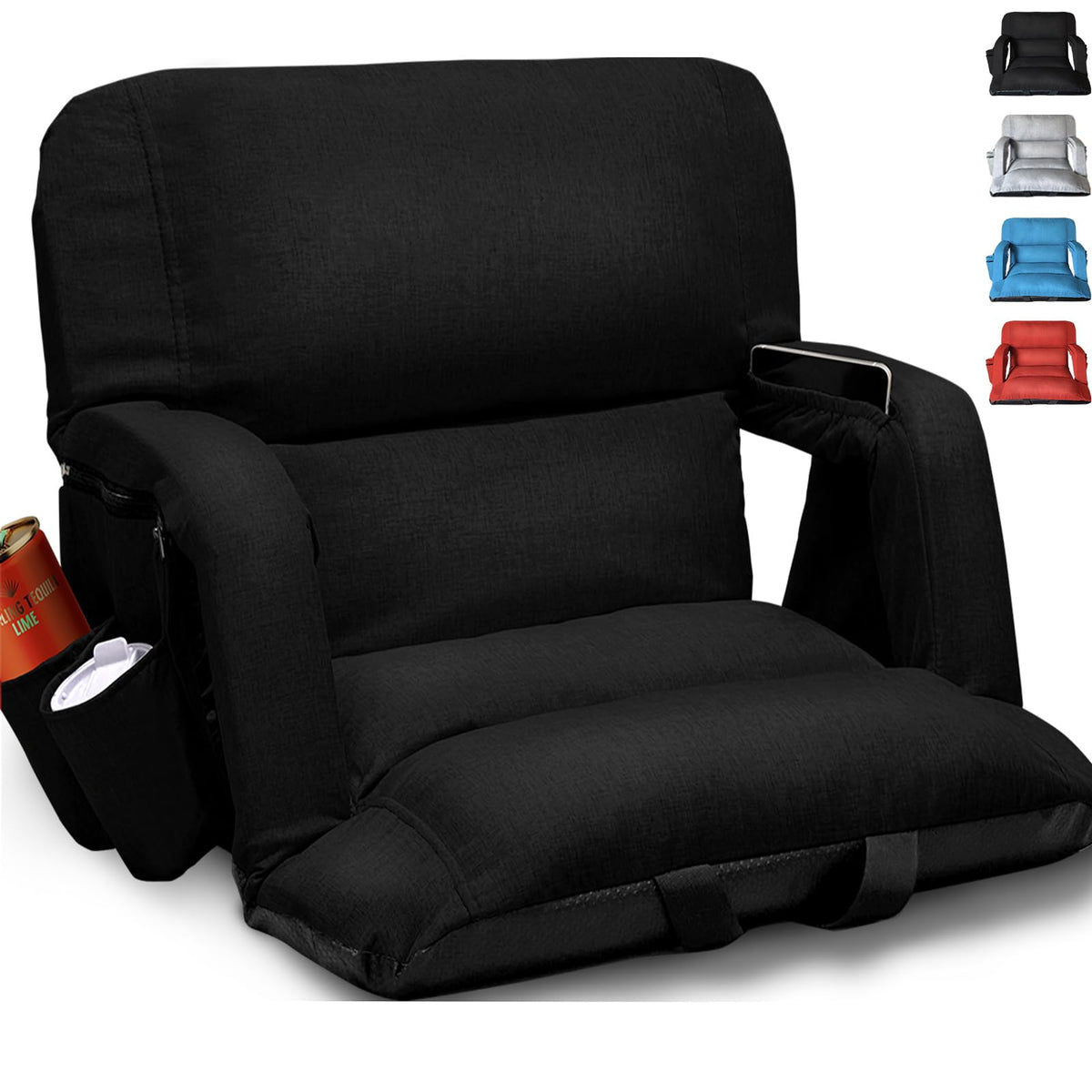 Black Wide Stadium Seats with Back Support Q659596