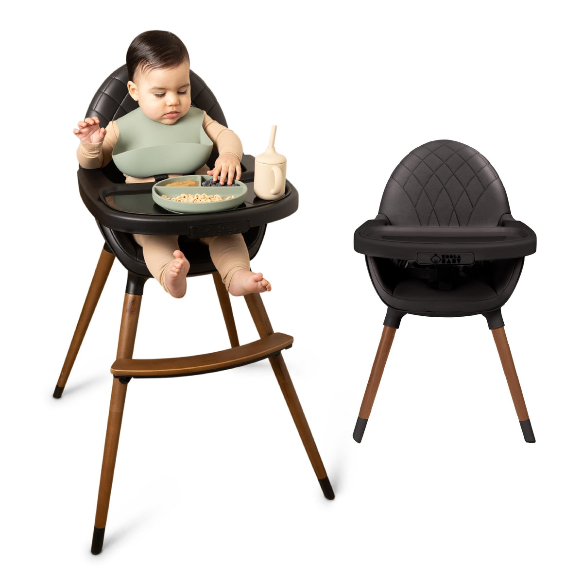 Convertible Wooden High Chair with Adjustable Height H406