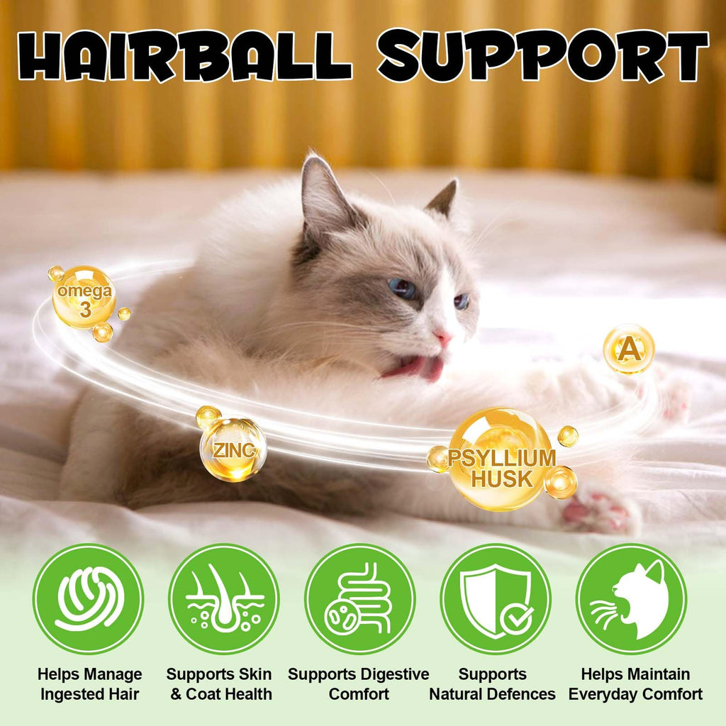 Cat Hairball Support Chews with Cat Grass & Omega-3 Fish Oil Z32737