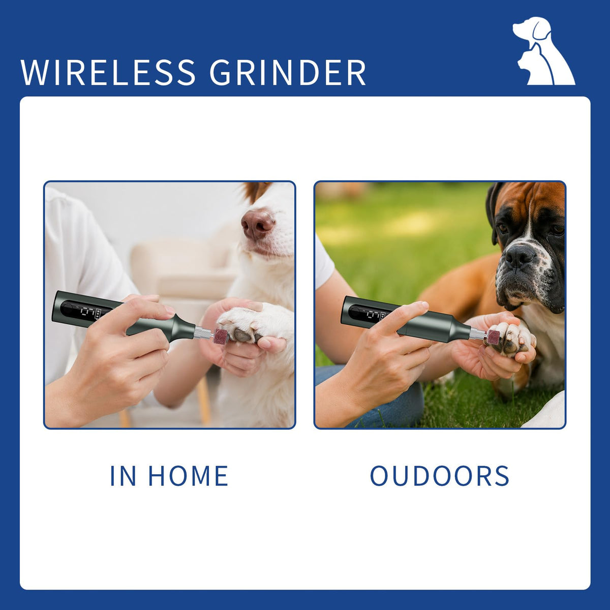 Rechargeable 9-Speed Adjustable Ultra Quiet Electric Dog Nail Grinder Q11720