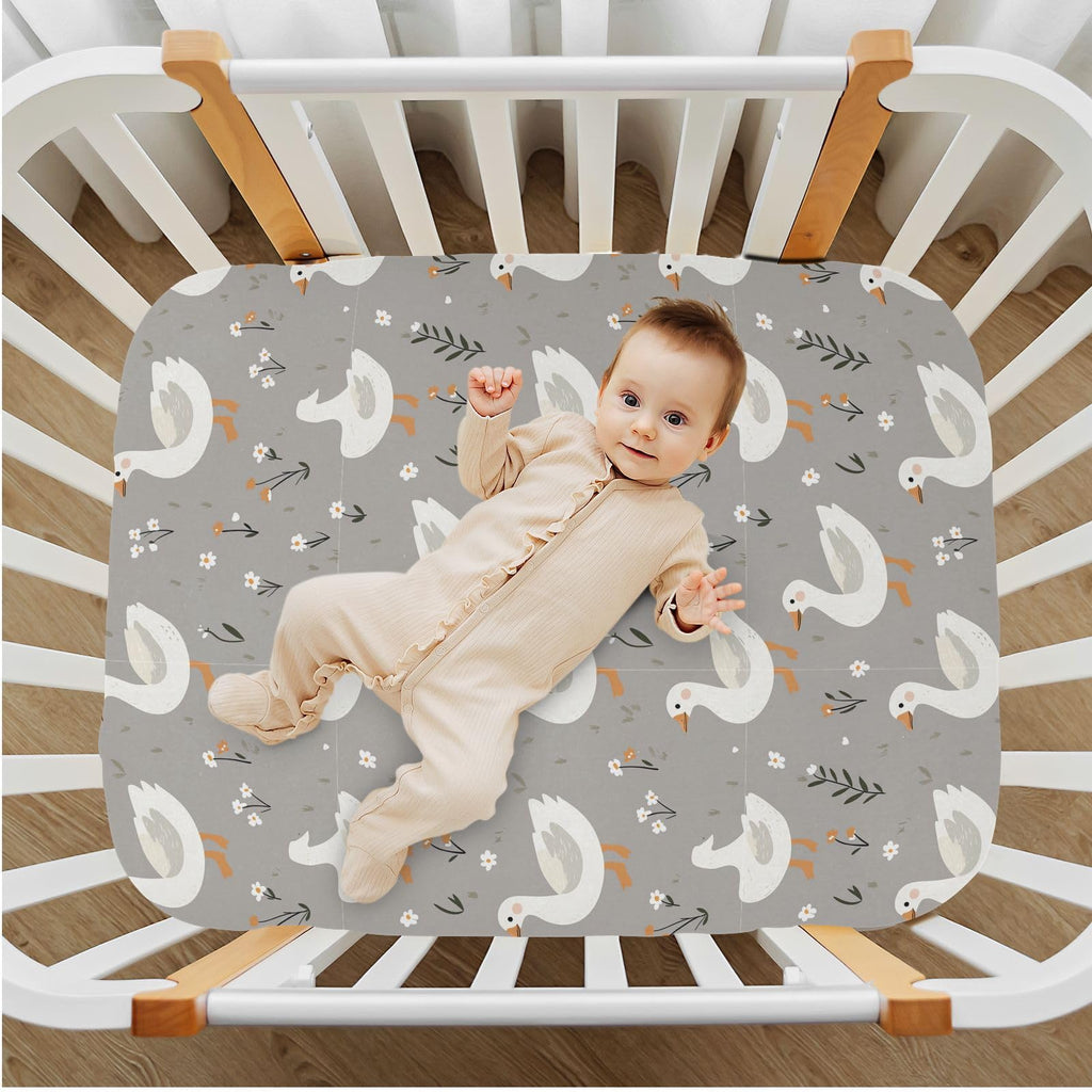Soft Breathable Microfiber Crib Sheet Fits Standard Size Crib Mattress K835