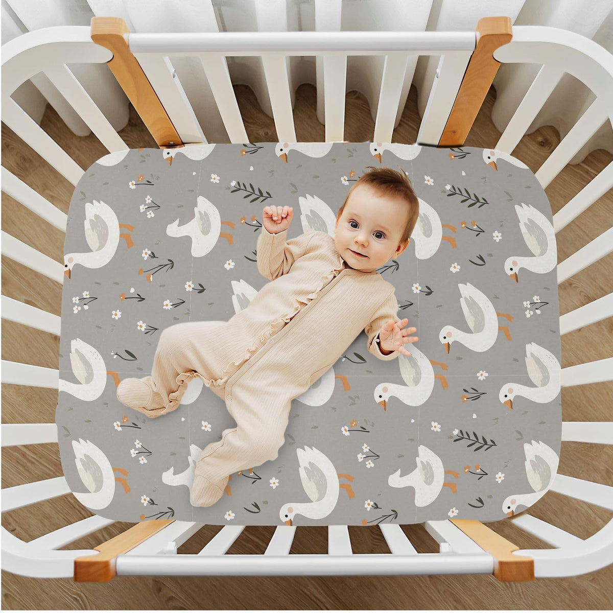 Soft Breathable Microfiber Crib Sheet Fits Standard Size Crib Mattress K835