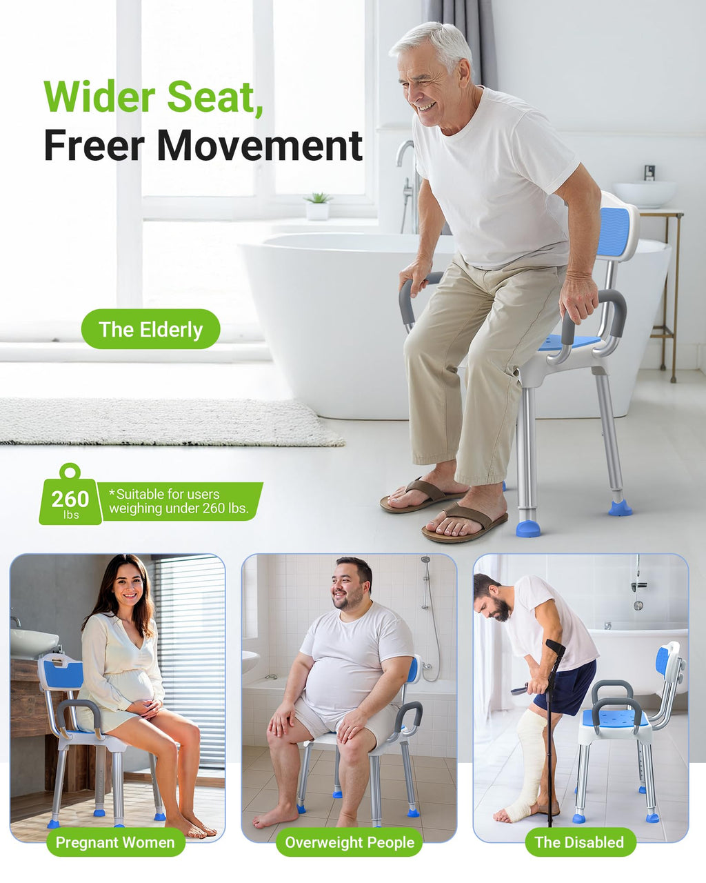 Wide Shower Chair 400 lbs S784