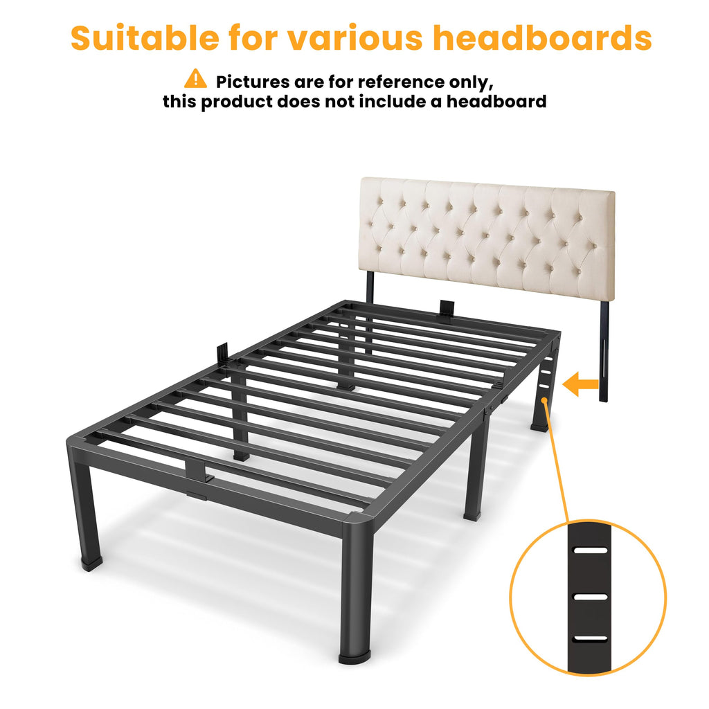 14 Inch Twin Metal Bed Frame D884