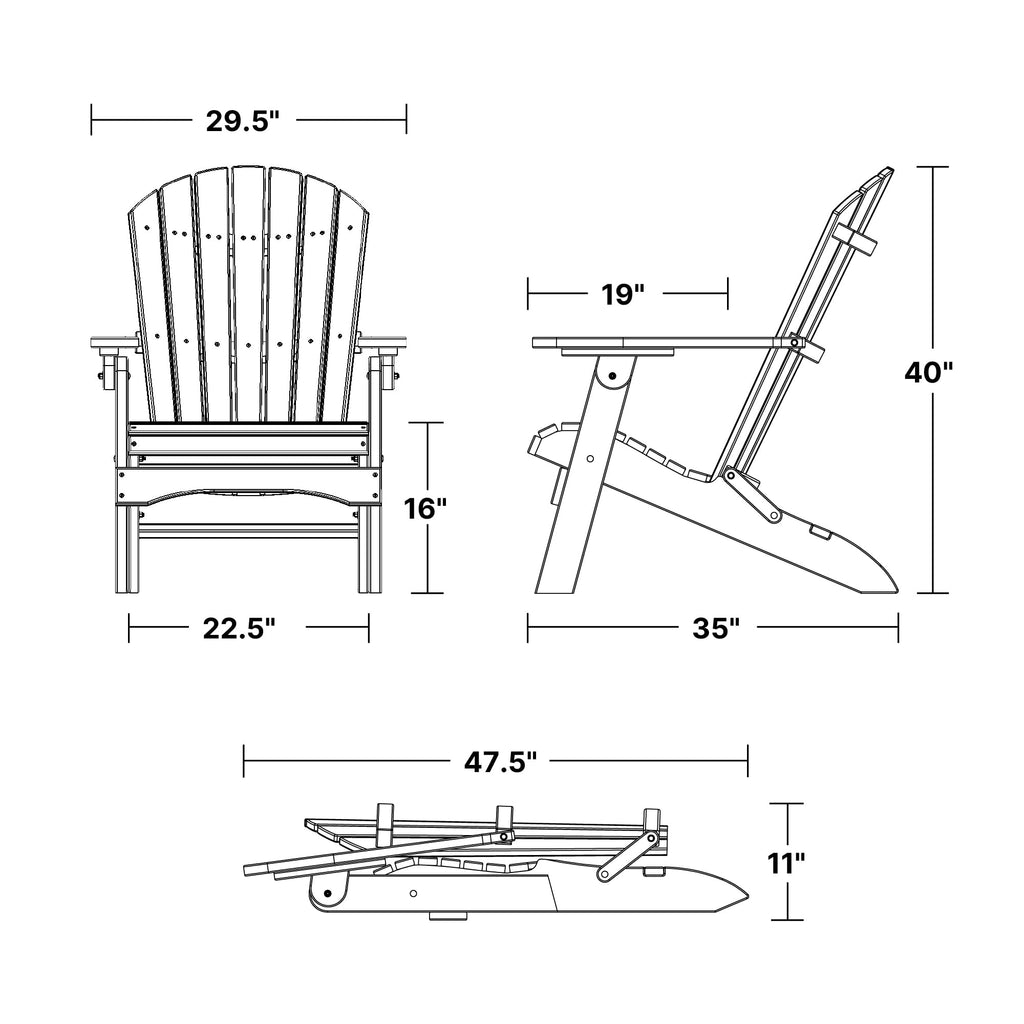 Aruba Blue Folding Adirondack Chair L2476