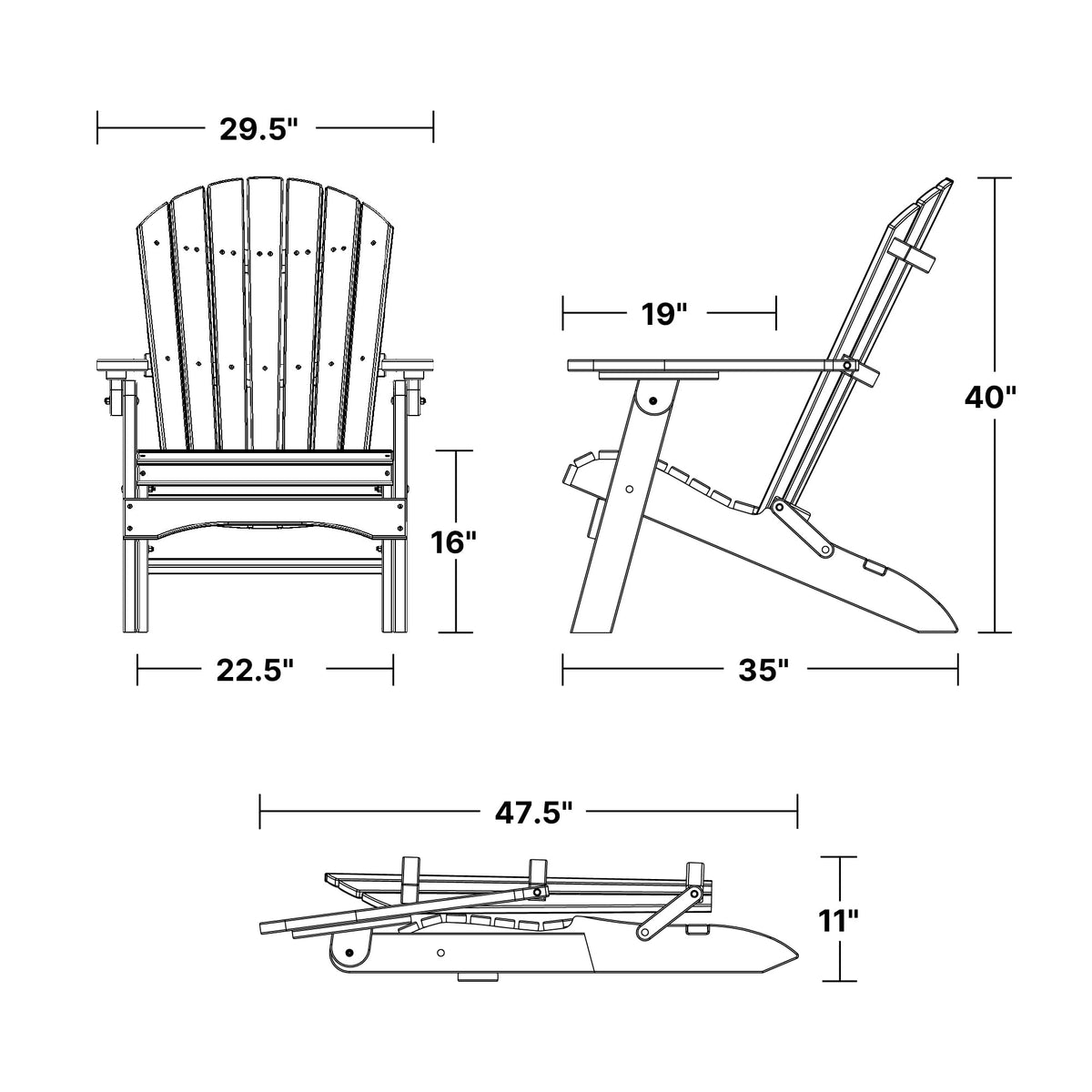 Aruba Blue Folding Adirondack Chair L2476