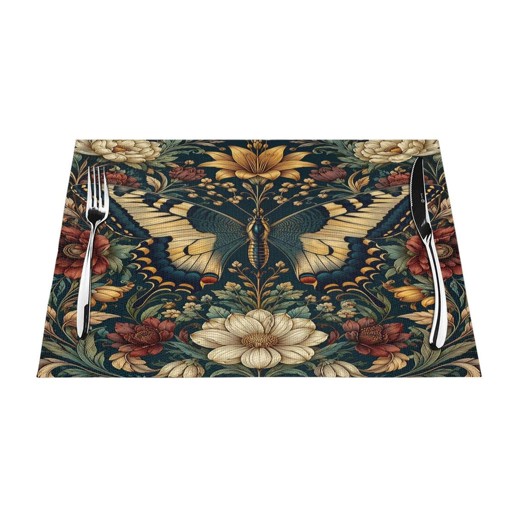 Vintage Butterfly Floral Woven Placemat 12X18 in J191