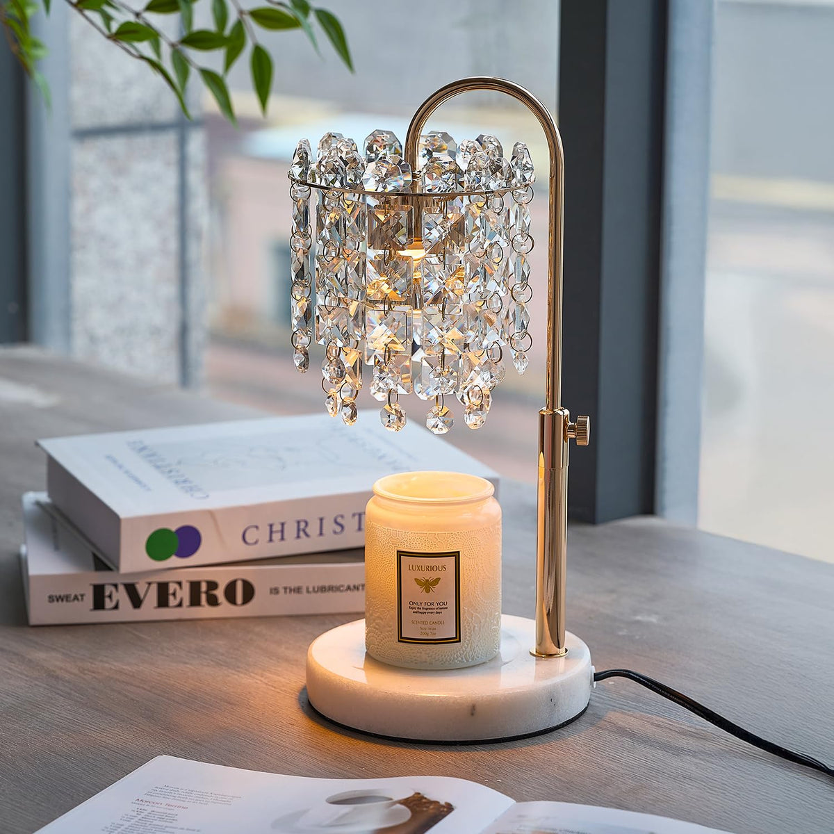 Candle Warmer Lamp with Timer Dimmer Adjustable Height O81284