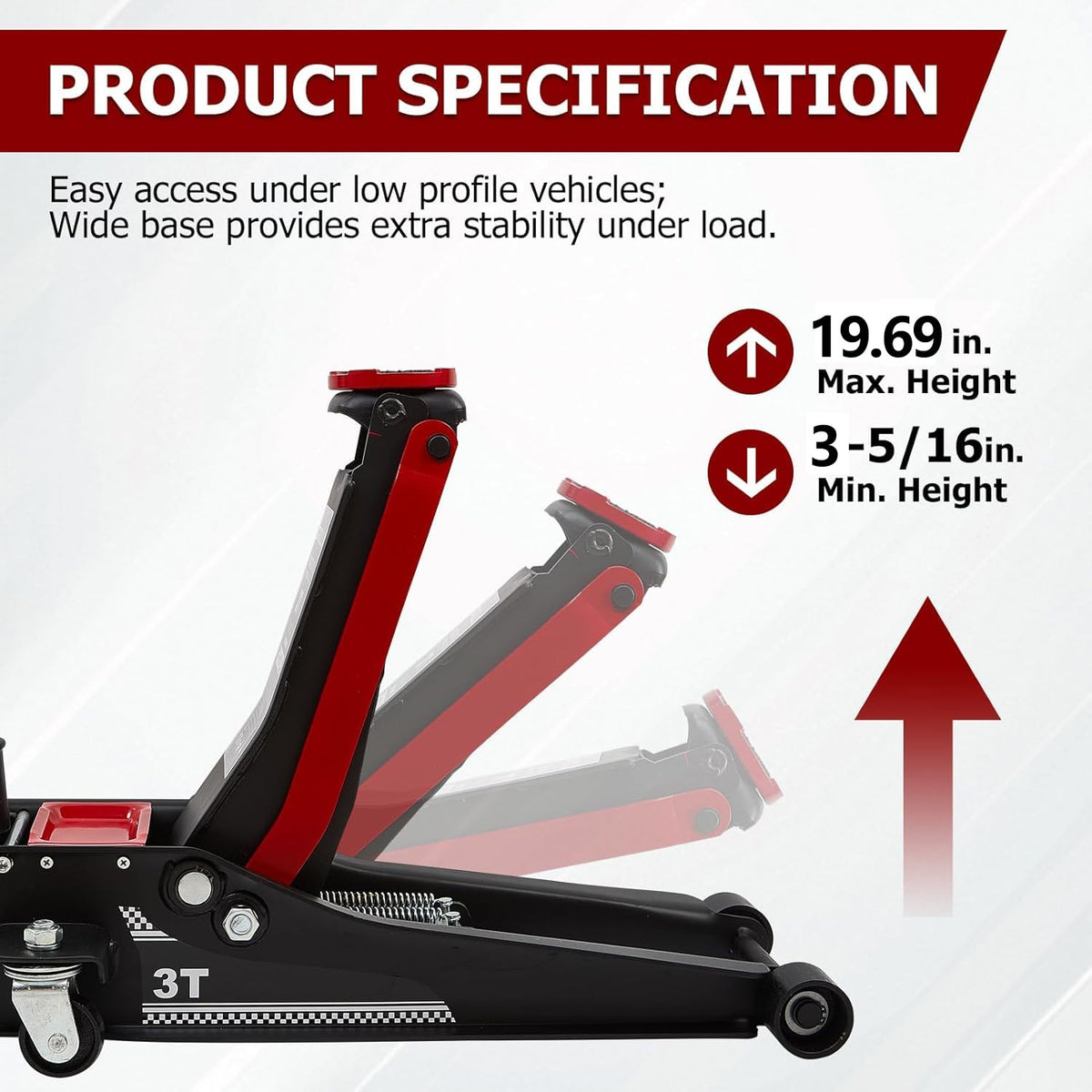 3 Ton Low Profile Steel Floor Jack Y6749