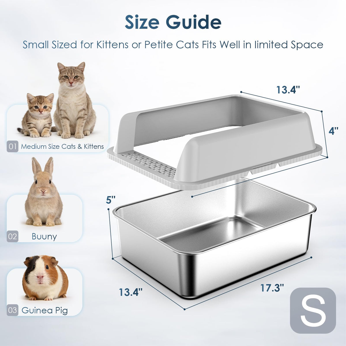 Stainless Steel Cat Litter Box with Lid N87721